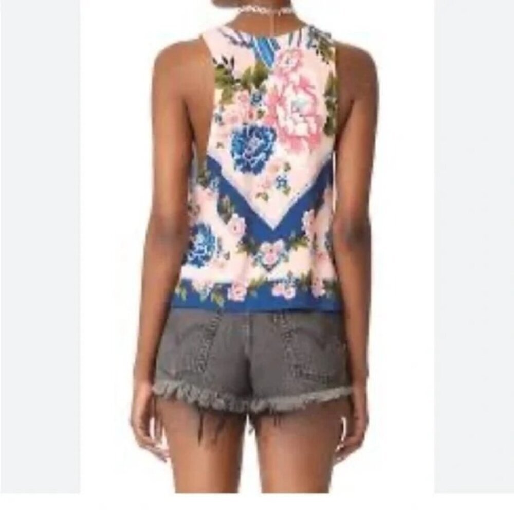 Free People Sweet Love Pastel Pink Floral Tie Side Crop Top - Picture 4 of 9